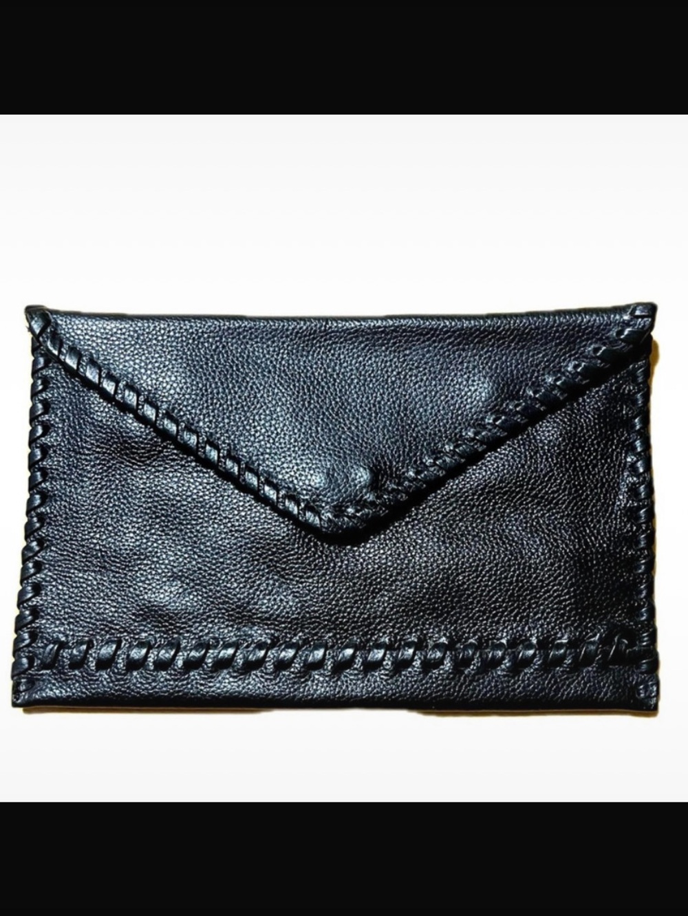 LAGGO Stitched Polka Black Pebble
Leather Envelope Clutch NWOT